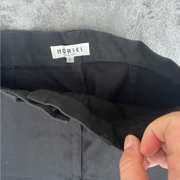 horses atelier black pants slimming highwaisted trouser wide leg cropped - Picture 7 of 8